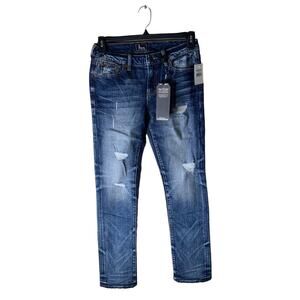 Remix By Rock Revival Jeans Women Size 28 Straight Leg Distressed Stretch Denim